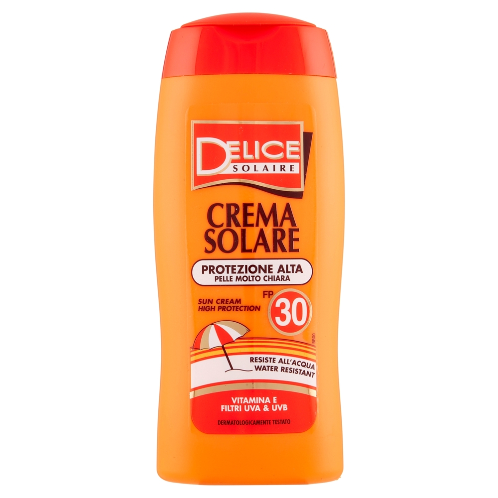 Delice Solaire Crema Solare Protezione Alta Pelle Molto Chiara FP 30 250 ml